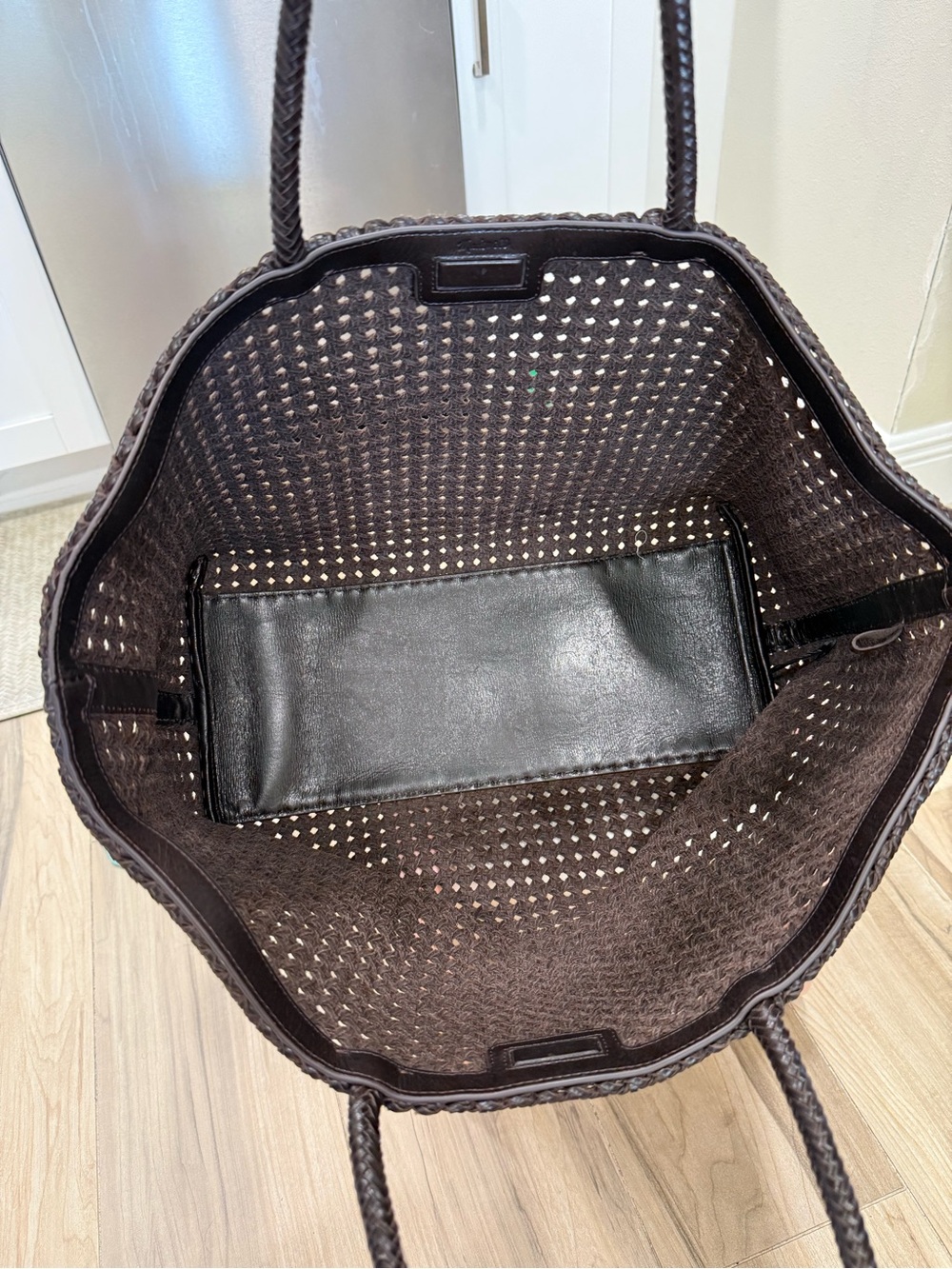 Madewell Woven leather Tote Bag - Dark Brown - Picture 3 of 6